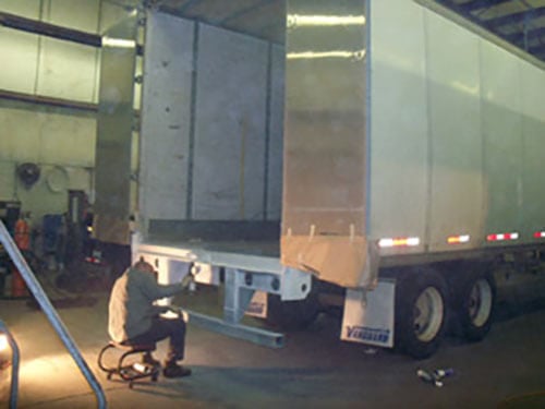 Trailer Being Serviced